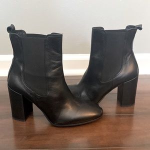 Barney’s black leather booties